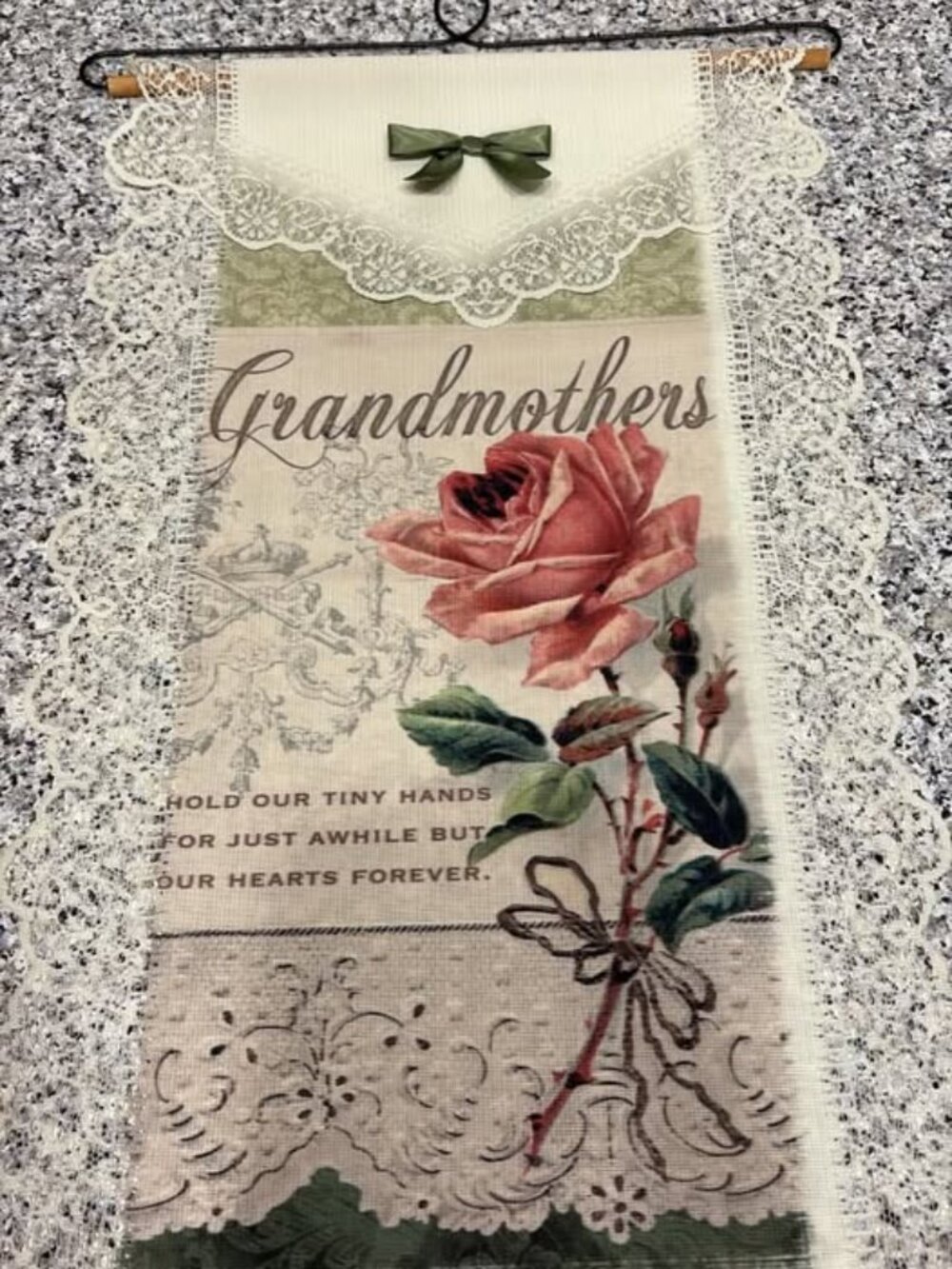 Vintage Lace Grandmothers, Wall Hanging 19” x 11